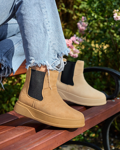 Royalfashion Női a'la hócsizma camel színben Uteris
