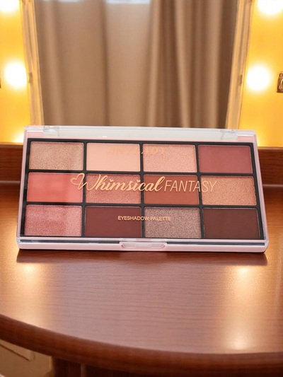ANYLADY 12 színű szemhéjfesték paletta csillogó és matt árnyalatokkal Champagne Ruby Glamour