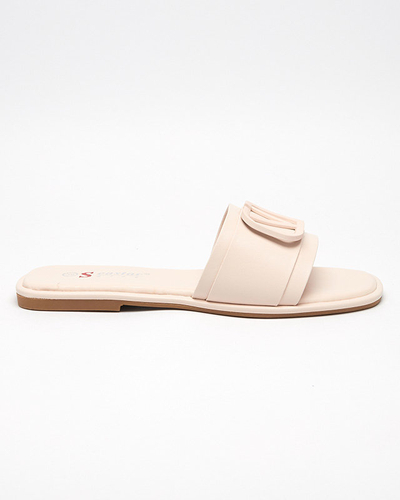 OUTLET Bézs színű női papucs eco bőrrel Cartec- Footwear