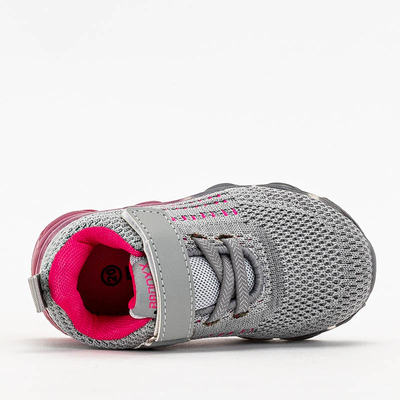 Szürke gyerek sportcipő rózsaszín elemekkel Dons - Footwear