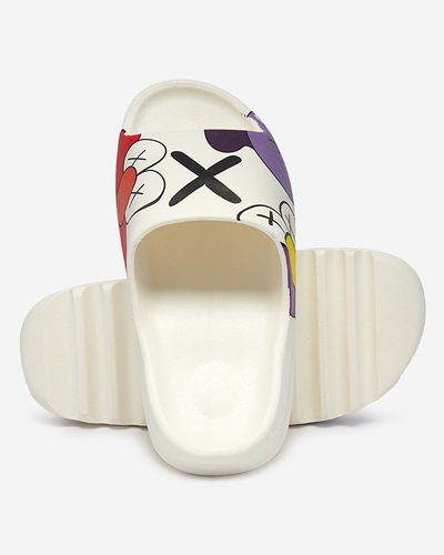 OUTLET Elmino női fehér papucs - Lábbeli