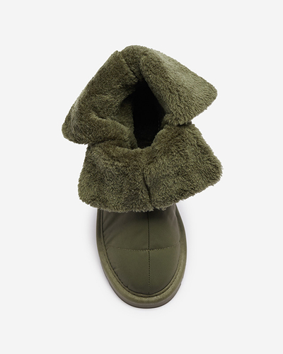 Sötétzöld női csizma a'la hócsizma Kalioli- Footwear