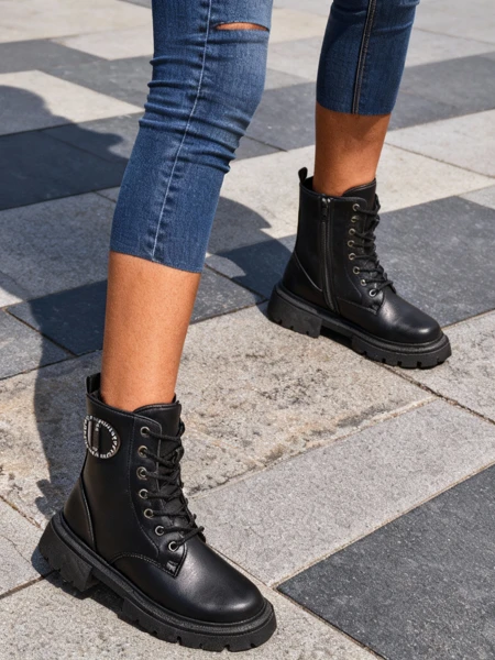 Royalfashion Eco bőr női bokacsizma Enoll