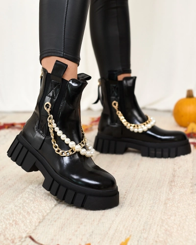 Royalfashion Fekete női csizma Zifosca