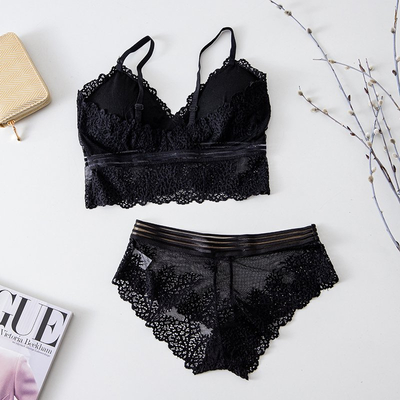 Fekete női fehérnemű szett csipkével - fehérnemű