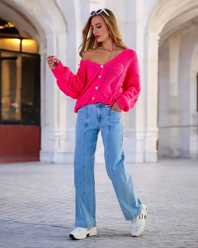 Royalfashion Női kötött pulóver gombokkal