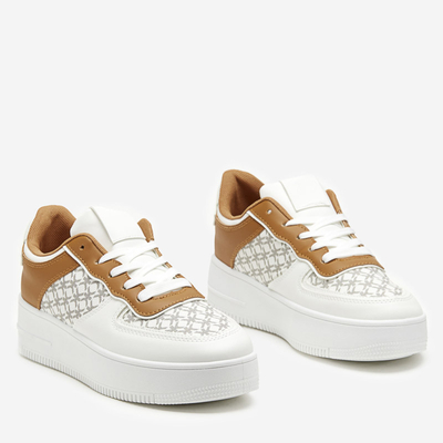 Női fehér sportcipő Glou mintával - Lábbeli