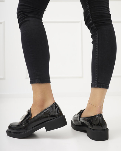 Fekete női cipő Larri kristályokkal - Lábbeli