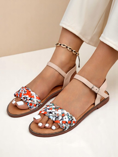 Royalfashion Női lapos talpú ColorStrap szandál