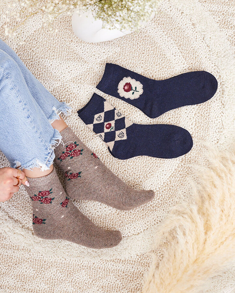 Royalfashion Női nyomtatott zokni készlet 3 db/csomag