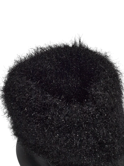 Tirave női öko bőr bokacsizma vastag sarokkal és kötött anyaggal