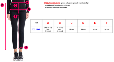 Fekete női 3/4 PLUS MÉRETŰ leggings - ruházat