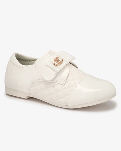 Lányok steppelt öko bőr félcipő fehér színben Werme- Footwear