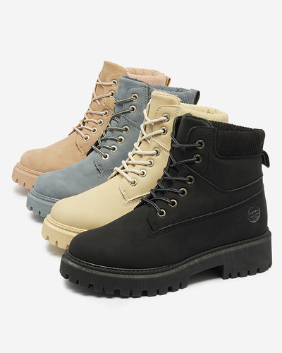 Sötét rózsaszín női szigetelt trapper csizma Teruna - Lábbeli