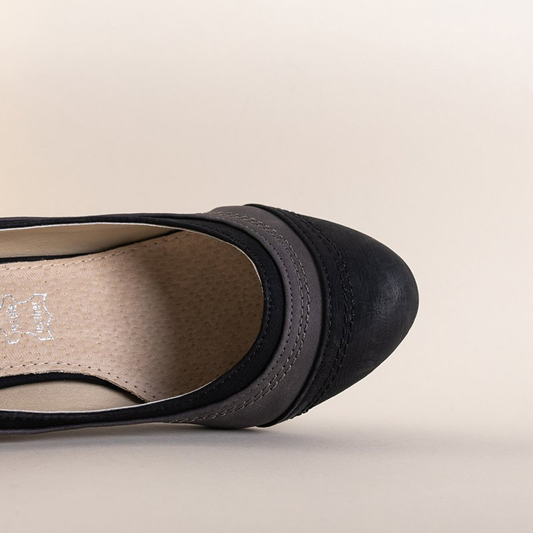 Fekete és szürke női ékszivattyúk Linnea - Cipők