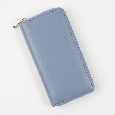 Ökológiai bőrből készült nagy kék női pénztárca - Kiegészítők