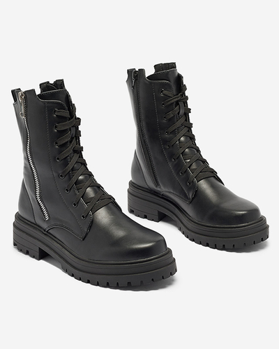 Fekete női bagger csizma lapos sarokkal Fetisa - Lábbeli