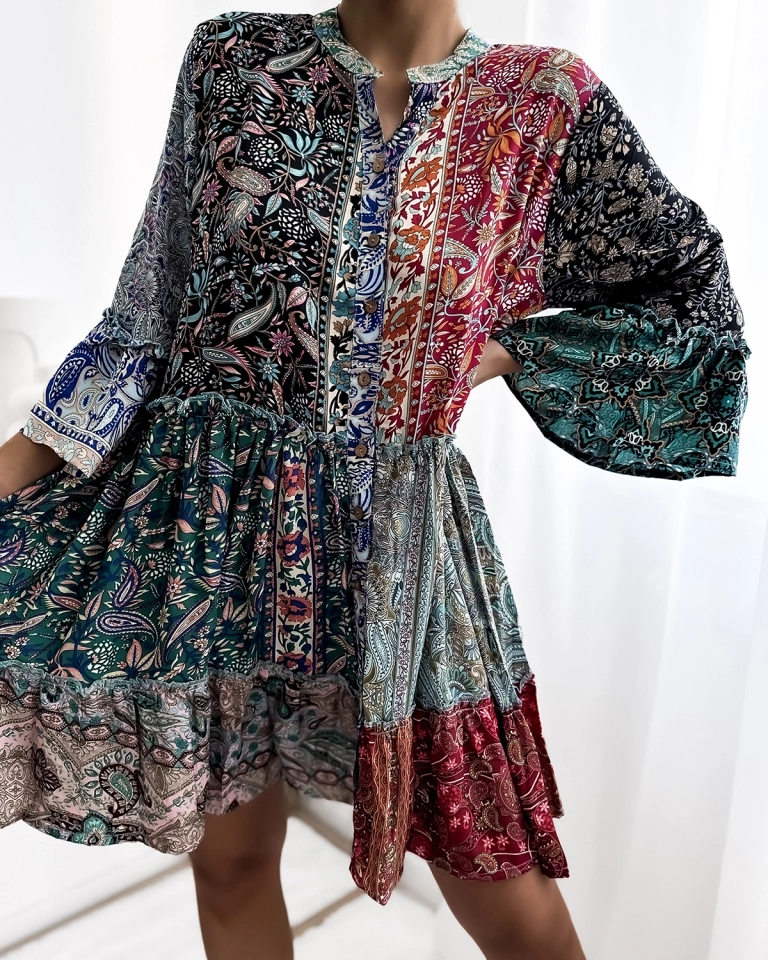 Royalfashion Mintás színes női rövid ruha