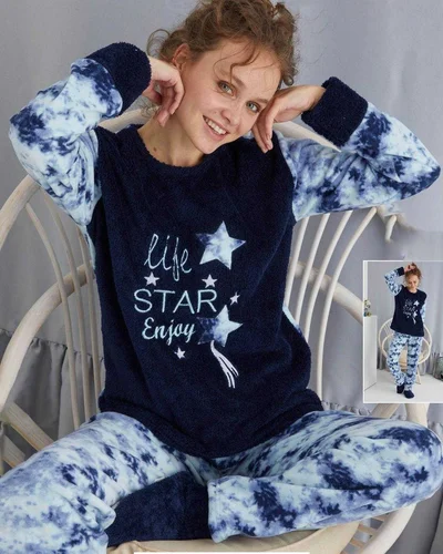 Royalfashion Női Pizsama a'la Fleece Life Star Élvezze