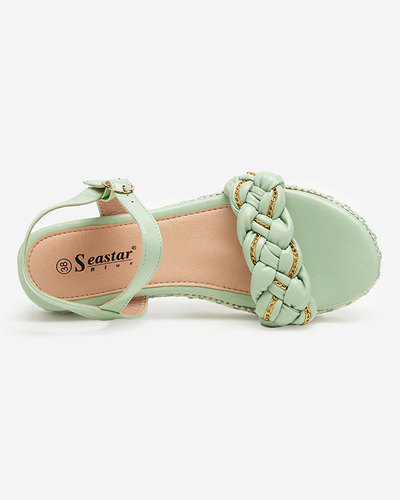 Rella zöld lapos női szandál - cipő