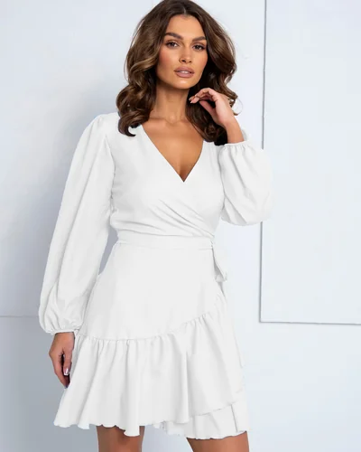 Royalfashion Női kötős miniruha fodrokkal