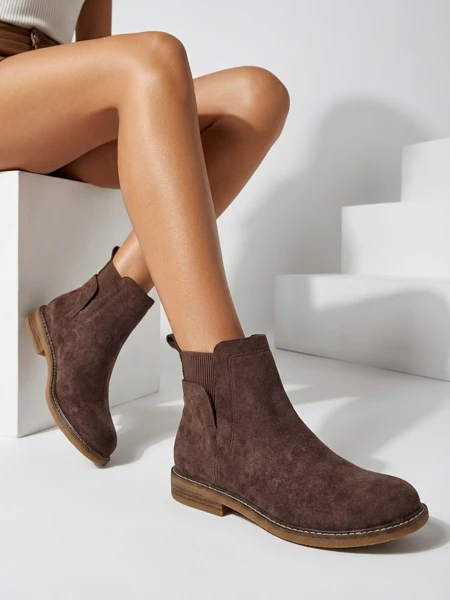 Női Veysi bokacsizma a'la chelsea csizma, öko-velúrból