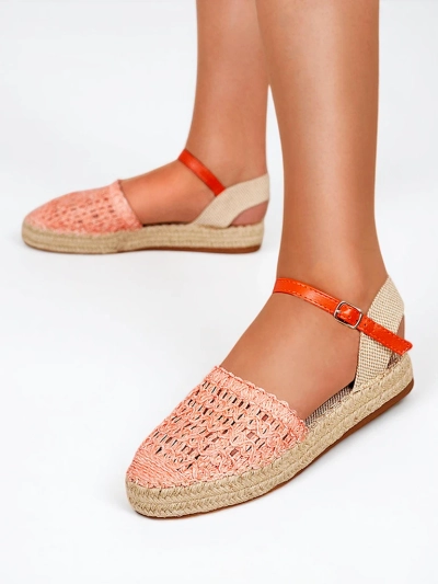 Narancssárga női espadrilles áttört Triumf - Lábbeli