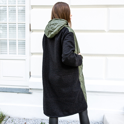 Zöld hosszú női steppelt kabát - Ruházat