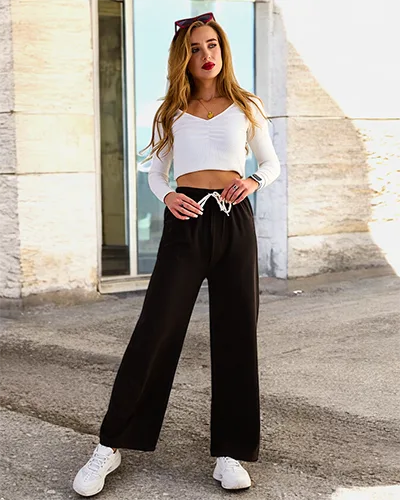 Royalfashion Női széles bordázott nadrág