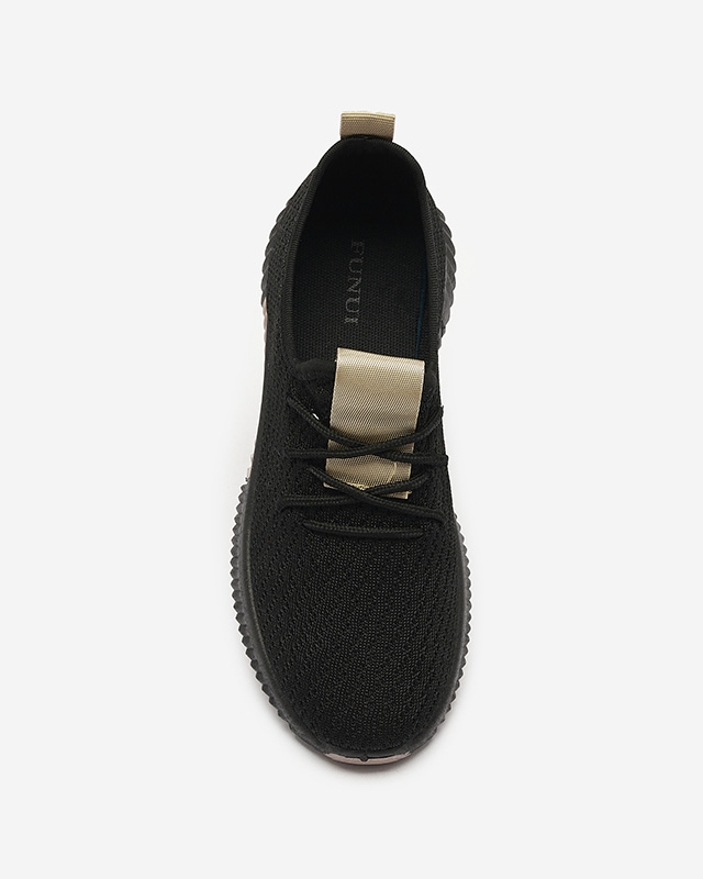 Fekete női sportcipő barna betéttel Keteti - Lábbeli