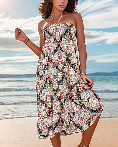 Royalfashion Női midi ruha nyomtatással