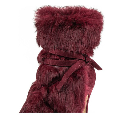 Bordowe botki na szpilce Pelage - Obuwie