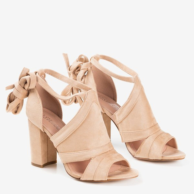 Bézs magassarkú szandál Lastina felsőrésszel - Lábbeli