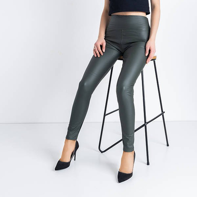 Sötétzöld magas derekú leggings - Ruházat