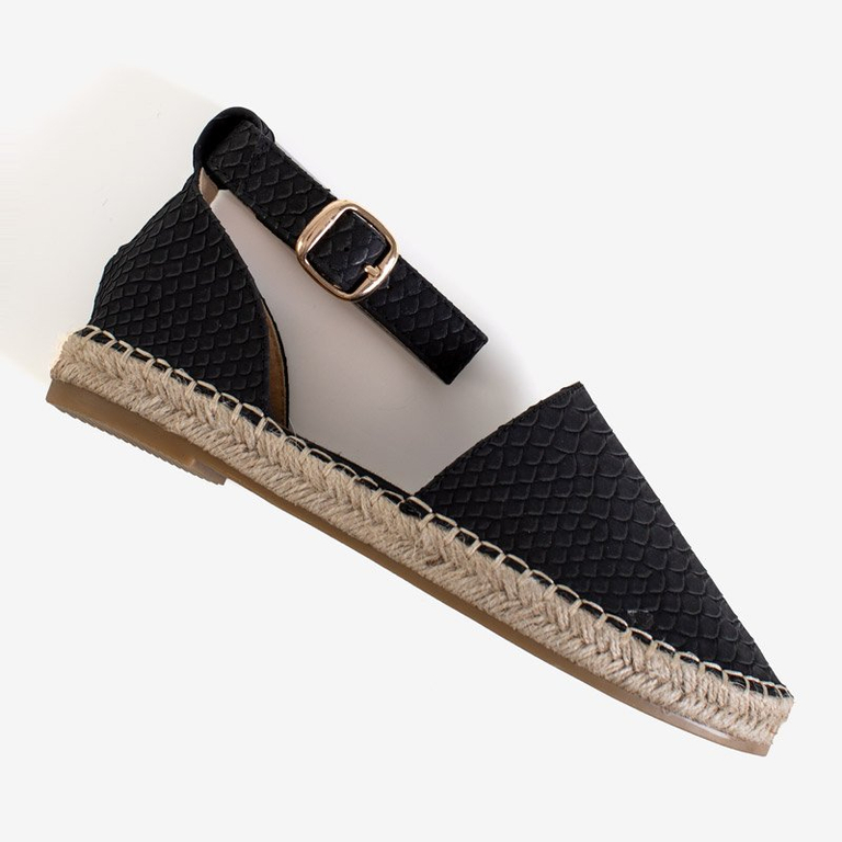 Fekete női szandál állati dombornyomattal Domiel - Lábbeli