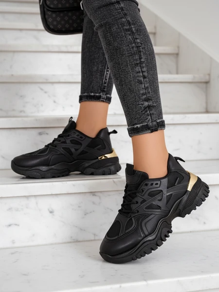 Stilosa Luma Fekete Női Öko Bőr Tornacipő