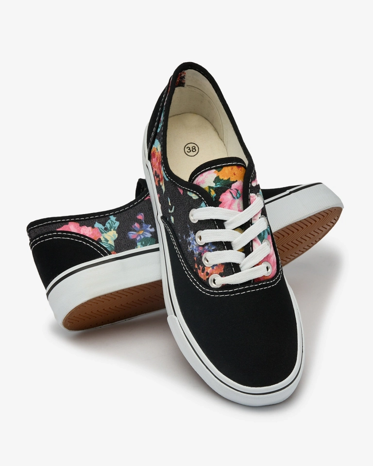 Royalfashion Női Blossom Beat Black Floral Sneakers