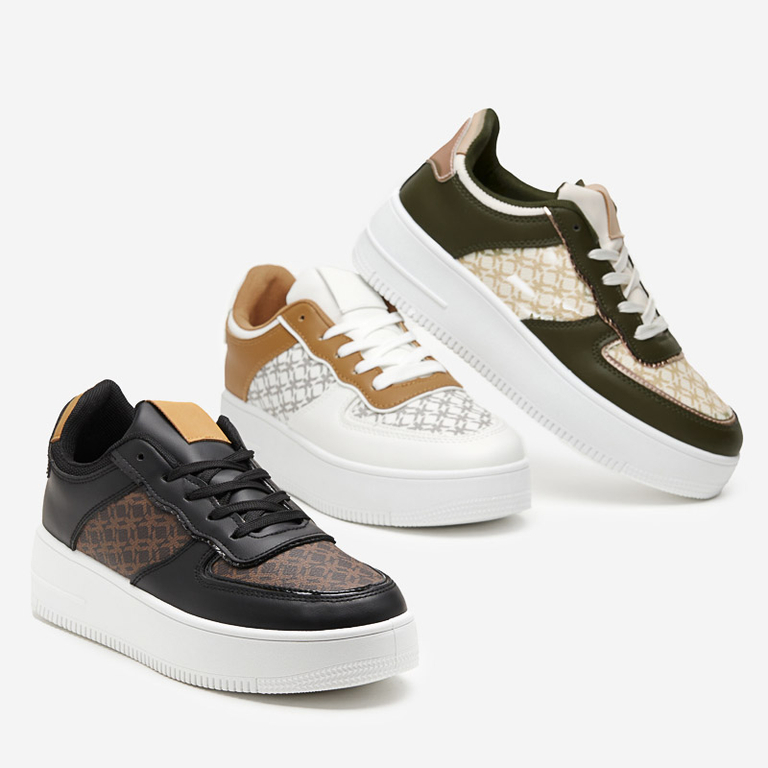 Zöld női sportcipő Glou mintával - Lábbeli