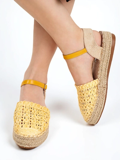 Sárga női espadrilles áttört Triumf - lábbeli