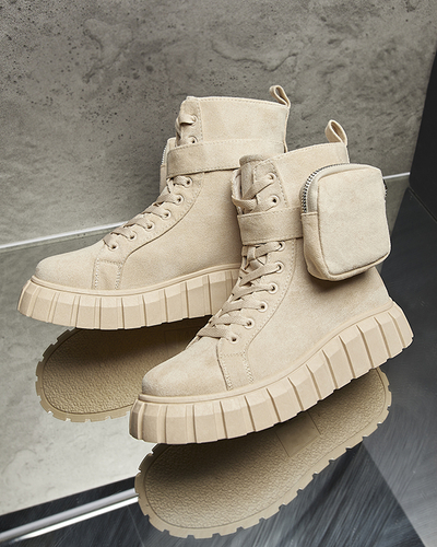 Női csizma tasakos bézs színben Sauups- Footwear