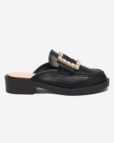 Női fekete papucs a'la loafers Delaqi - Cipők