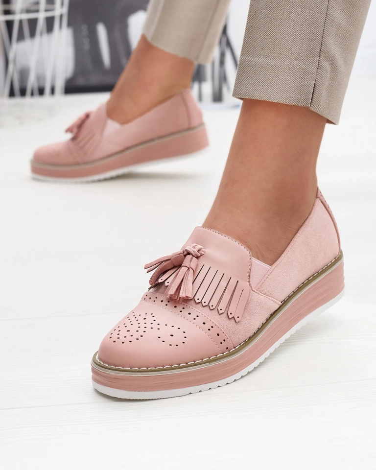 Rózsaszín női alacsony sarkú félcsizma Veolita- Footwear