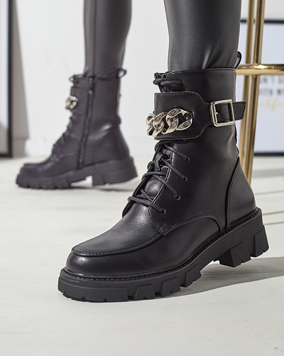 Melegített fekete bagger csizma nőknek Effpi- Footwear