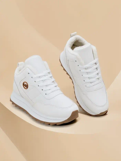 Royalfashion Alba Bélelt Női Sneakerek Fehér Ökológiai Bőr Platformon