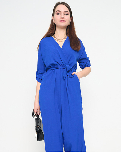 Női sötétkék hosszú jumpsuit - Ruházat