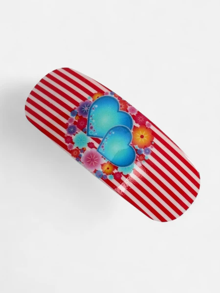 Színes, szívecskés gyermek hajcsat