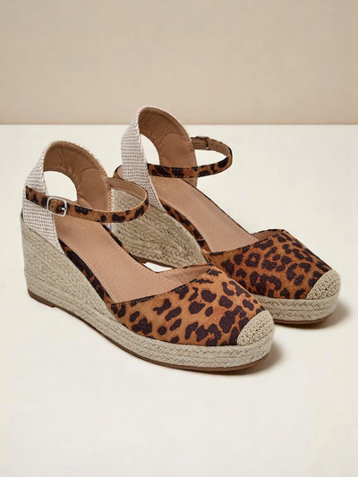 Aurelia Leopard Royalfashion női éksarkú cipő öko-bőr teve