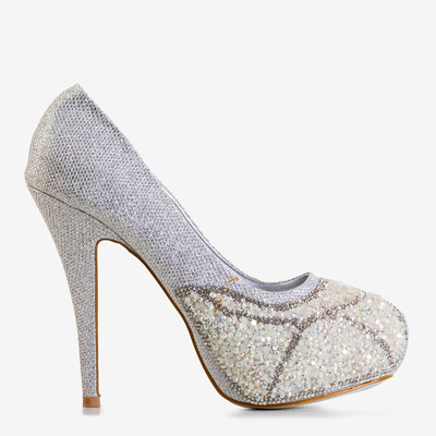 Női ezüst fényes szivattyúk cirkóniával Idora - Lábbeli