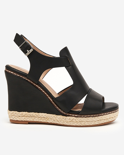 Fekete női magas ékszandál Clack - Cipők