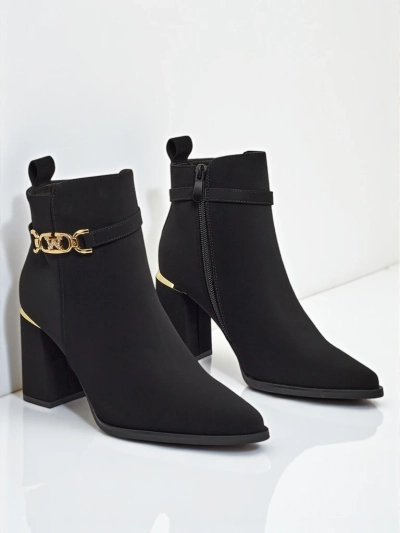 Ostirena női öko velúr vastag sarkú bokacsizma